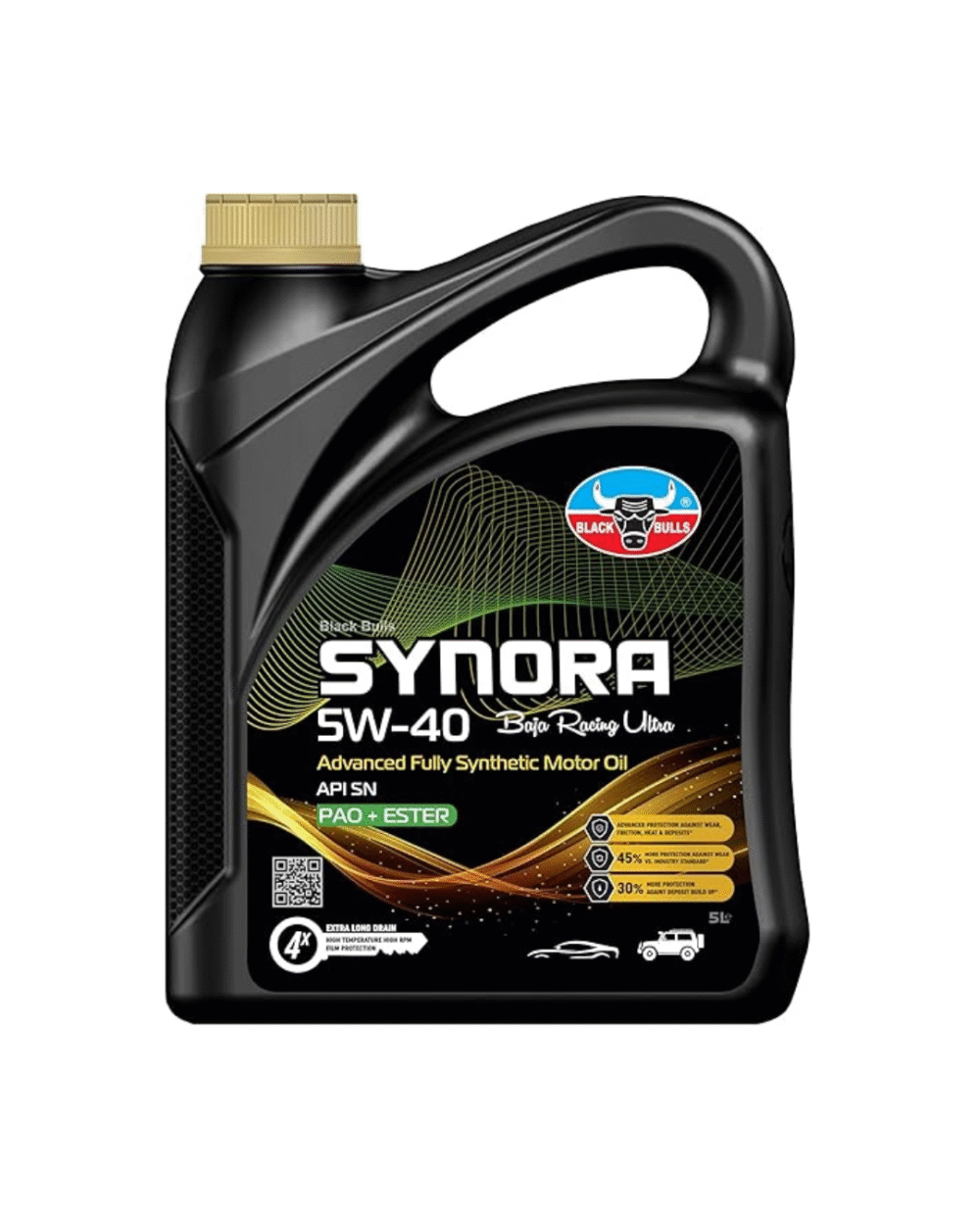 Black Bulls Synora 5W-40 API SN, Baja Racing Ultra, Advanced Fully Synthetic