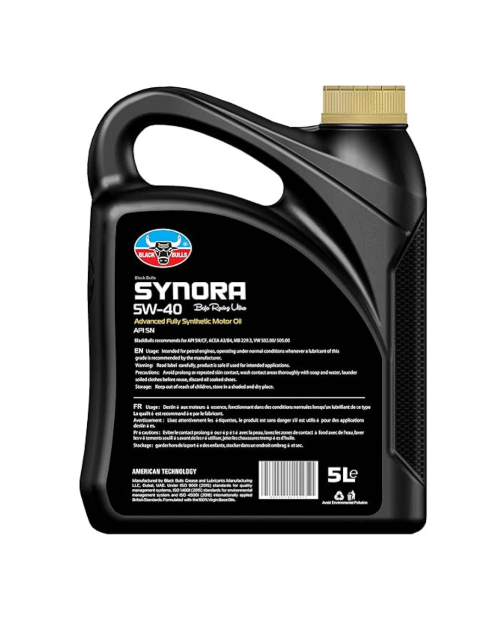 Black Bulls Synora 5W-40 API SN, Baja Racing Ultra, Advanced Fully Synthetic - Image 2