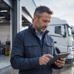 Fleet operator managing truck maintenance for reliable performance 